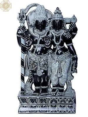 Divine Couple: Shiva and Parvati Stone Statue