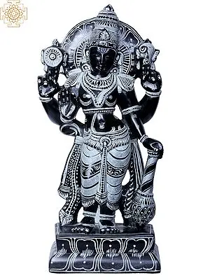 Lord Vishnu Stone Sculpture, 11 Inches Tall
