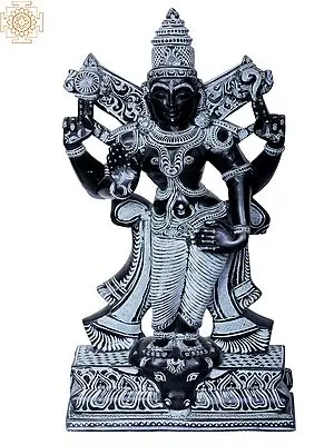 11" Vishnu-Durga: Mahishasura Vijaya Stone Deity