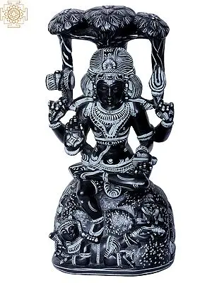 10" Dakshinamurthy Shiva Stone Statue
