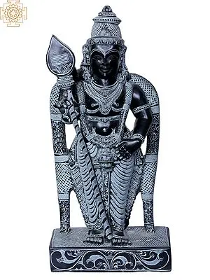 Kartikeya (Murugan) Stone Sculpture - 12 Inches