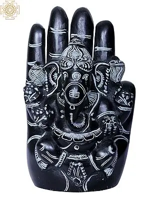 Ganesha in Hand Stone Sculpture
