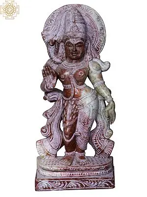 12-Inch Ardhanarishvara Stone Statue