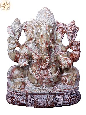 7" Four Hands Sitting Lord Ganesha