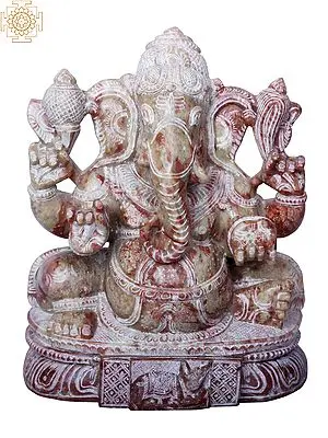 Seated Lord Ganesha Statue - Four Hands