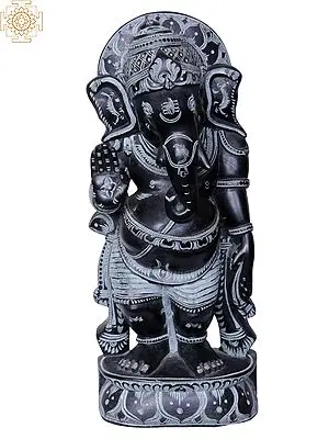 8" Standing Lord Ganesha Stone Statue