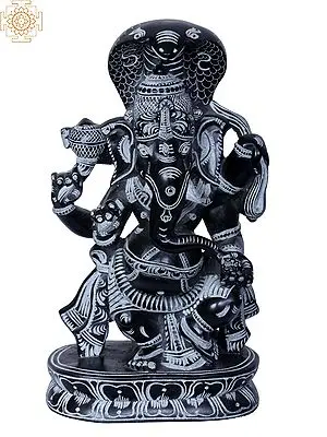 8-Inch Stone Statue of Nritta Ganapati