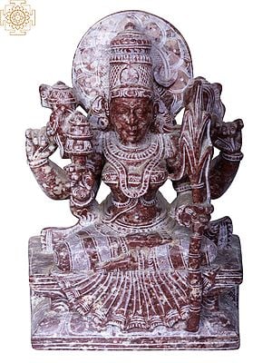 7" Goddess Mariamman (South Indian Durga) in Red Stone