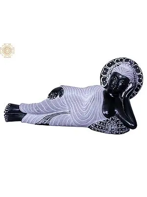 Sleeping Buddha Sculpture - 11 Inch Stone Artwork