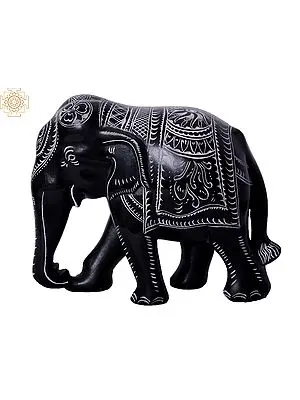6" Hand-Carved Stone Elephant Statue