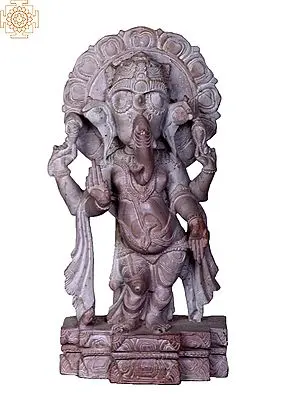 8" Standing Lord Ganesha Stone Statue
