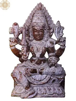 10" Red Stone Goddess Mariamman Statue