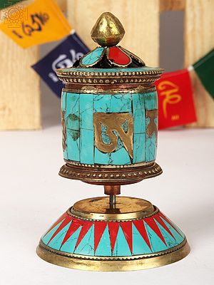 4" Small Tibetan Buddhist Prayer Wheel From Nepal