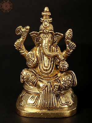 3'' Small Vighnaharta (Ganesha) | Brass Statue