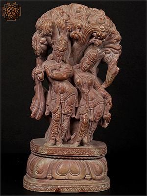 8'' Radha Krishna Under Tree | Stone Statue