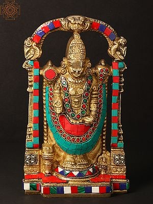 9'' Venkateswara (Balaji) | Brass With Inlay Work