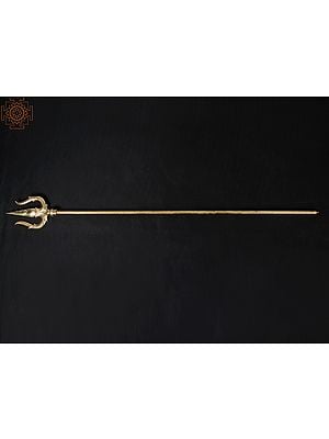 67'' Large Trident With Shiva Tilak and Tamil Om Engraved | Brass