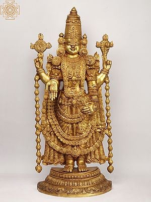 38'' Large Lord Venkateswara (Tirupati Balaji) Panel | Brass