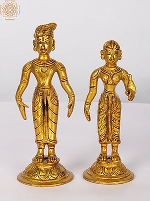 6" Raja Rani Couple in Brass