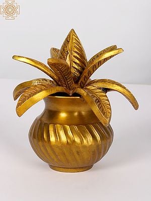 5'' Coconut Puja Kalasha in Brass