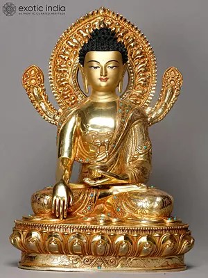 14" Copper Shakyamuni Buddha From Nepal