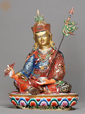 13" Copper Guru Padmasambhava From Nepal