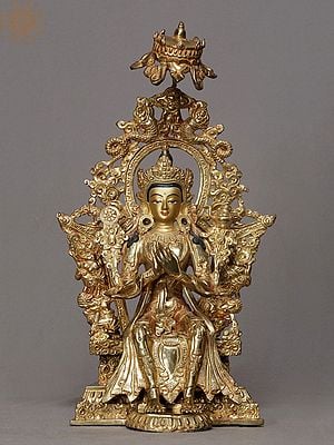 12" Tibetan Buddhist Deity Maitreya Buddha From Nepal
