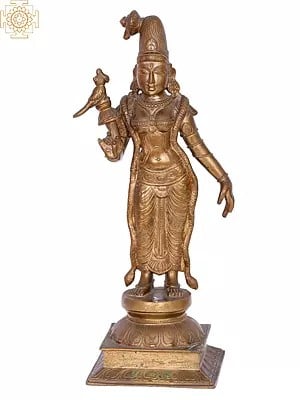 16" Goddess Meenakshi | Panchaloha Bronze from Swamimalai