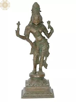 13" Ardhnarishvara Bronze Sculpture | Madhuchista Vidhana (Lost-Wax) | Panchaloha Bronze from Swamimalai