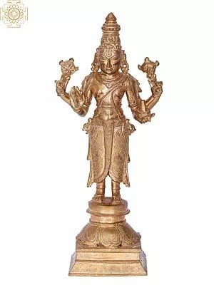 12" Dhanwantri Panchaloha Bronze Statue | Madhuchista Vidhana (Lost-Wax) | Panchaloha Bronze from Swamimalai