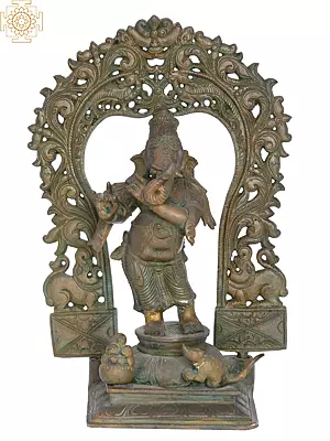 Lost-Wax Panchaloha Bronze Ganesha Sculpture
