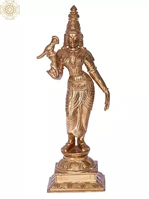10'' Devi Meenakshi | Madhuchista Vidhana (Lost-Wax) | Panchaloha Bronze from Swamimalai