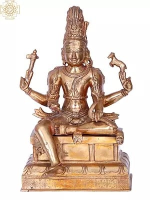 10'' Shiva | Madhuchista Vidhana (Lost-Wax) | Panchaloha Bronze from Swamimalai