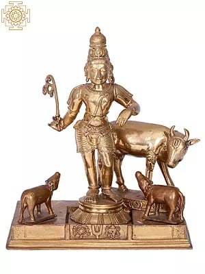 10'' Rajagopal Panchaloha Bronze Statue from Swamimalai | Madhuchista Vidhana (Lost-Wax)