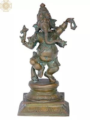 11'' Ganesha | Madhuchista Vidhana (Lost-Wax) | Panchaloha Bronze from Swamimalai