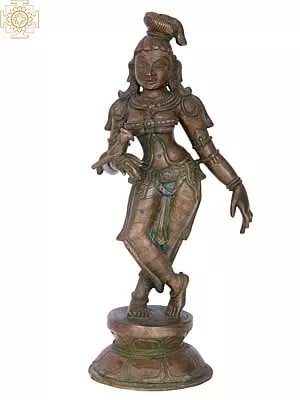 11'' Dancing Lady | Madhuchista Vidhana (Lost-Wax) | Panchaloha Bronze from Swamimalai