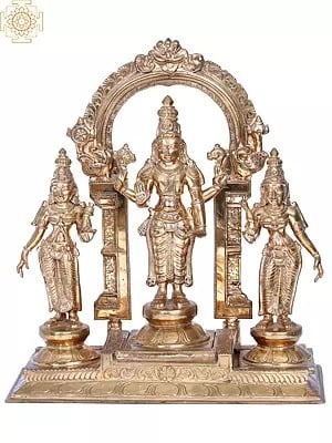 14'' Perumal set | Madhuchista Vidhana (Lost-Wax) | Panchaloha Bronze from Swamimalai