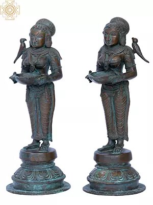 12'' Deep Lakshmi | Madhuchista Vidhana (Lost-Wax) | Panchaloha Bronze from Swamimalai