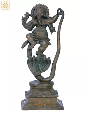 13'' Ananda Nritya Ganesha Panchaloha Bronze Statue