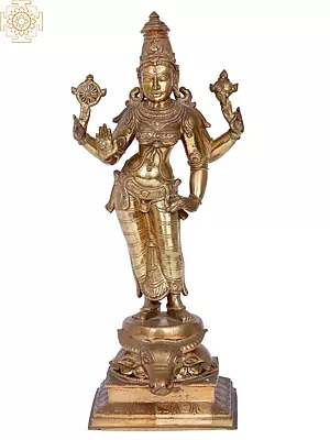 14'' Vishnu Durga Statue | Madhuchista Vidhana (Lost-Wax) Panchaloha Bronze