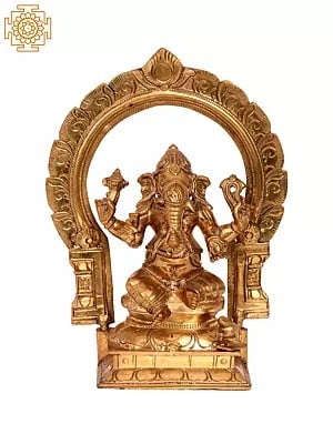 10'' Ganesha Seated on Throne | Madhuchista Vidhana (Lost-Wax) | Panchaloha Bronze from Swamimalai