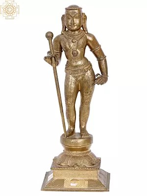 15'' Palani Swami (Karttikeya) | Madhuchista Vidhana (Lost-Wax) | Panchaloha Bronze from Swamimalai