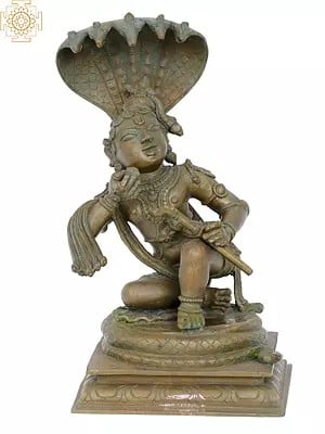 13'' Kalia Krishna | Madhuchista Vidhana (Lost-Wax) | Panchaloha Bronze from Swamimalai