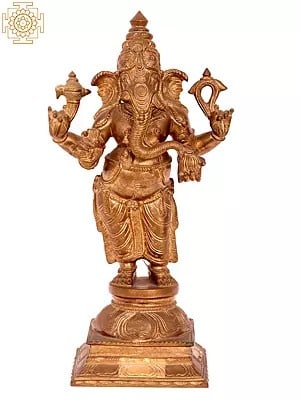 15'' Standing Ganesha | Madhuchista Vidhana (Lost-Wax) | Panchaloha Bronze from Swamimalai