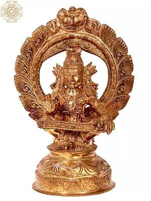 11'' Lord Ayappan Panchaloha Bronze Statue from Swamimalai | Madhuchista Vidhana (Lost-Wax)