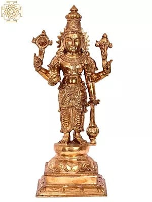 21'' Lord Perumal | Madhuchista Vidhana (Lost-Wax) | Panchaloha Bronze from Swamimalai