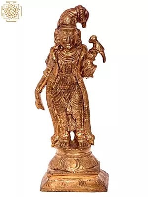 12'' Goddess Andal | Madhuchista Vidhana (Lost-Wax) | Panchaloha Bronze from Swamimalai