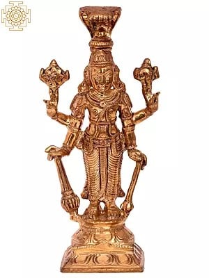 10'' Lord Satyanarayan | Madhuchista Vidhana (Lost-Wax) | Panchaloha Bronze from Swamimalai