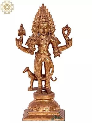 16'' Lord Shiva as Bhairava | Madhuchista Vidhana (Lost-Wax) | Panchaloha Bronze from Swamimalai