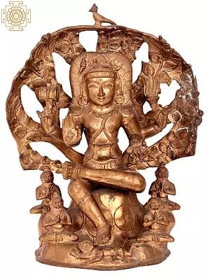 15'' Dakshinamurthy Shiva Bronze Statue | Madhuchista Vidhana (Lost-Wax) | Panchaloha Bronze from Swamimalai